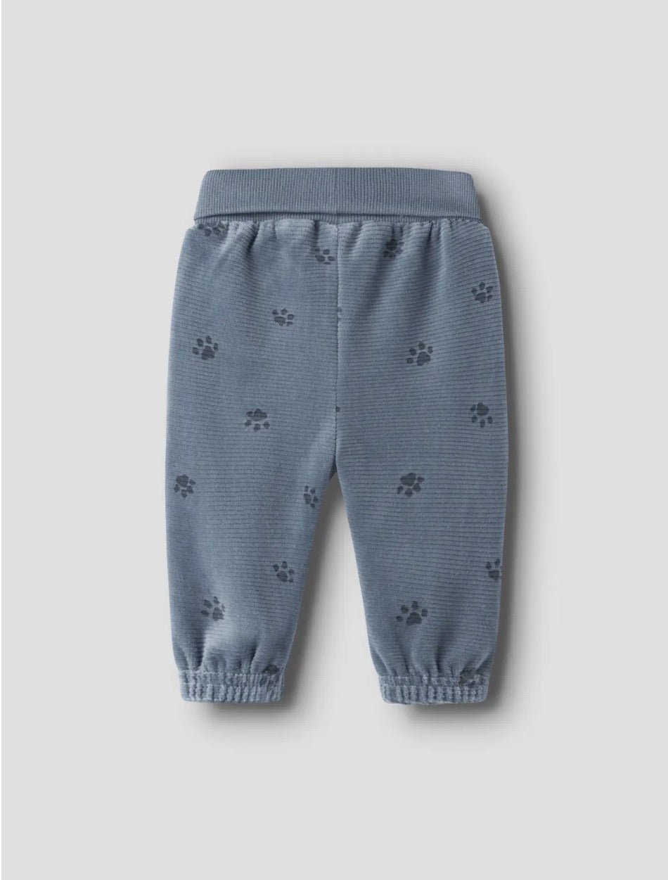 name it Baby Hose velours (nbmnorden) blau