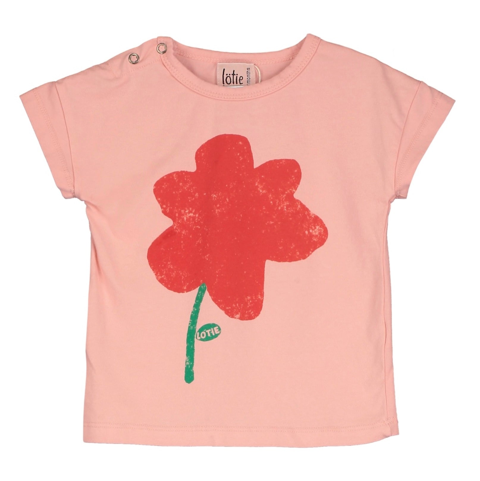 lötiekids Baby T-Shirt rosa mit Blume