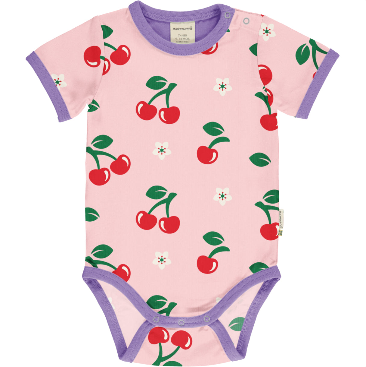 maxomorra Kurzarmbody Cherry