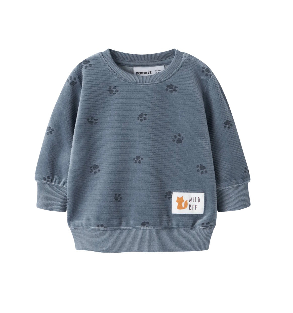 name it Baby Sweatshirt velours (nbmnorden) blau