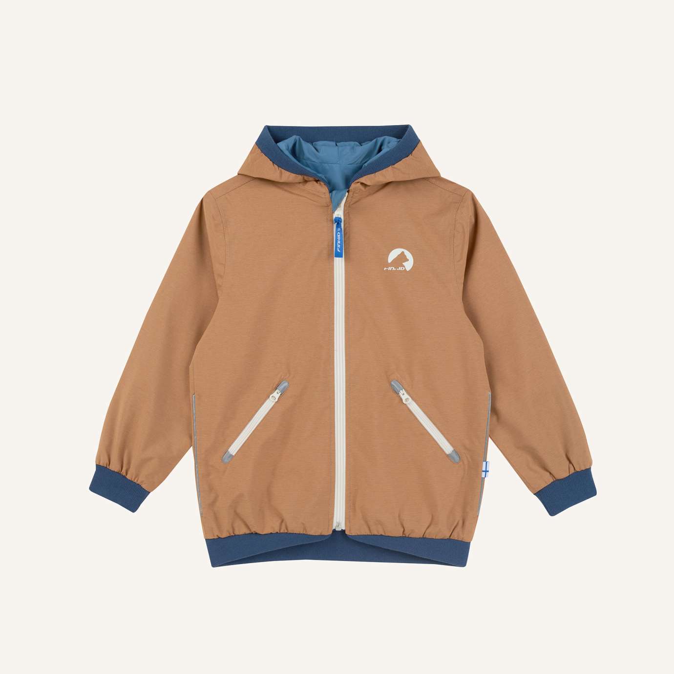 Finkid Muutuva wendbare Regenjacke almond/denim