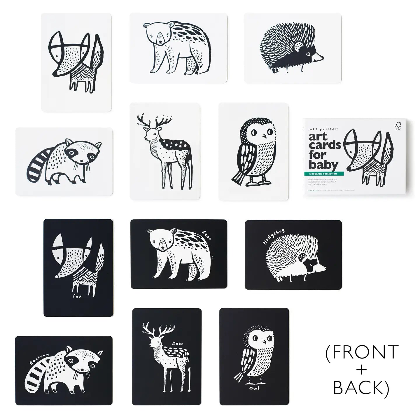 wee gallery Kunstkarten für Babys Waldtiere