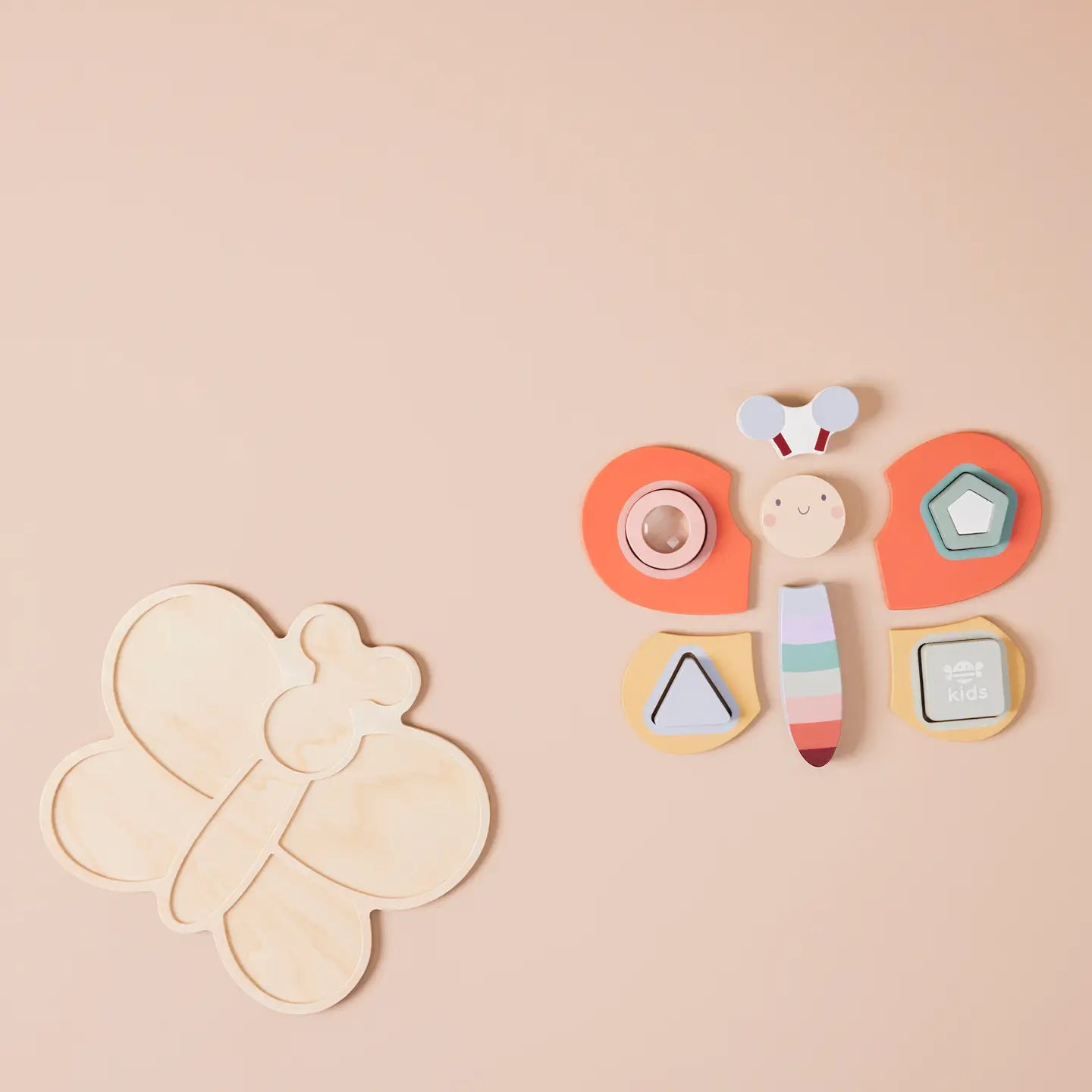 just bee kids Sensorisches Schmetterlingspuzzle aus Holz