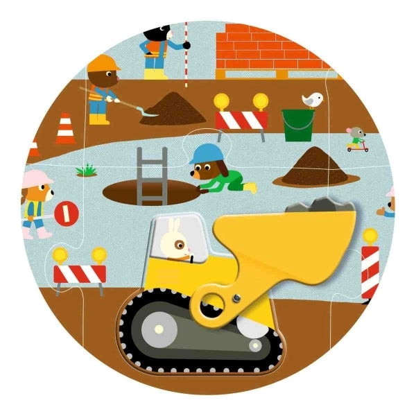 Djeco Bodenpuzzle Baustelle 12+5 Teile