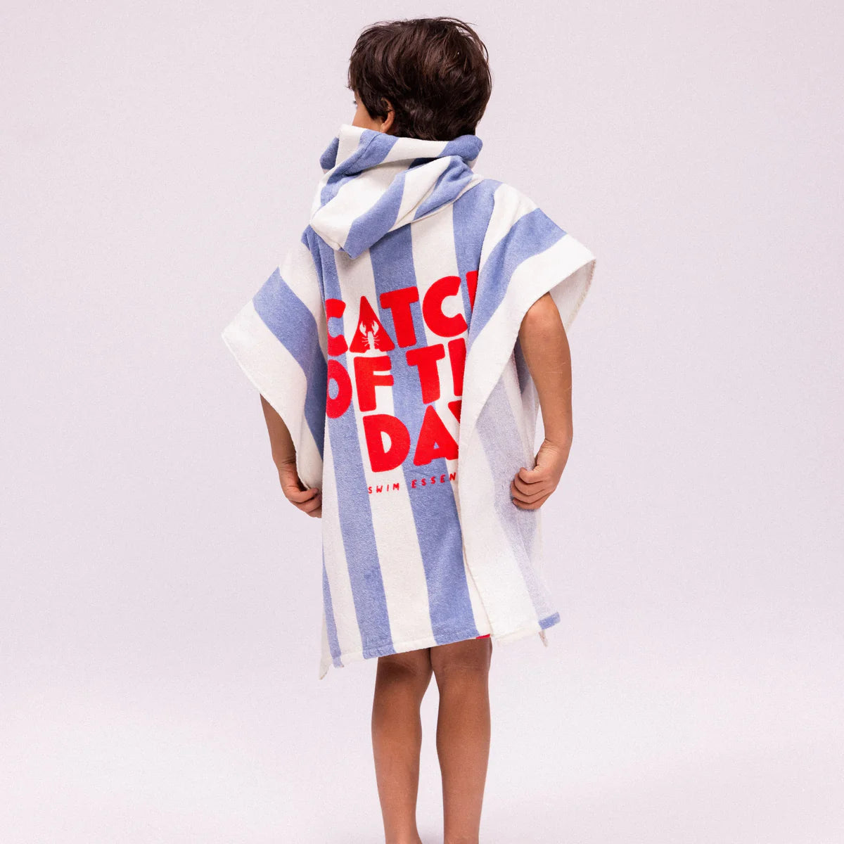 Swim Essentials Badeponcho blau-weiß