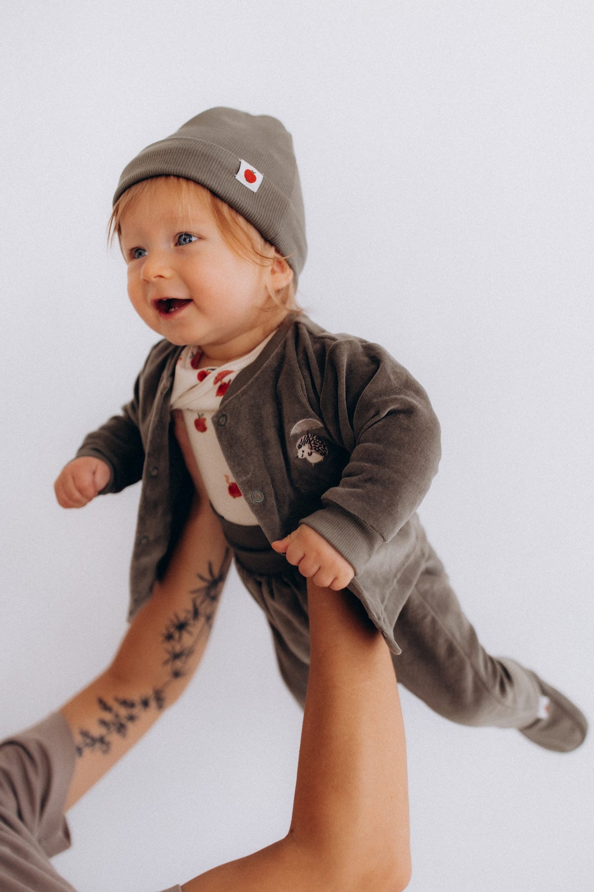 wooly organic Nickijacke khaki mit Igel