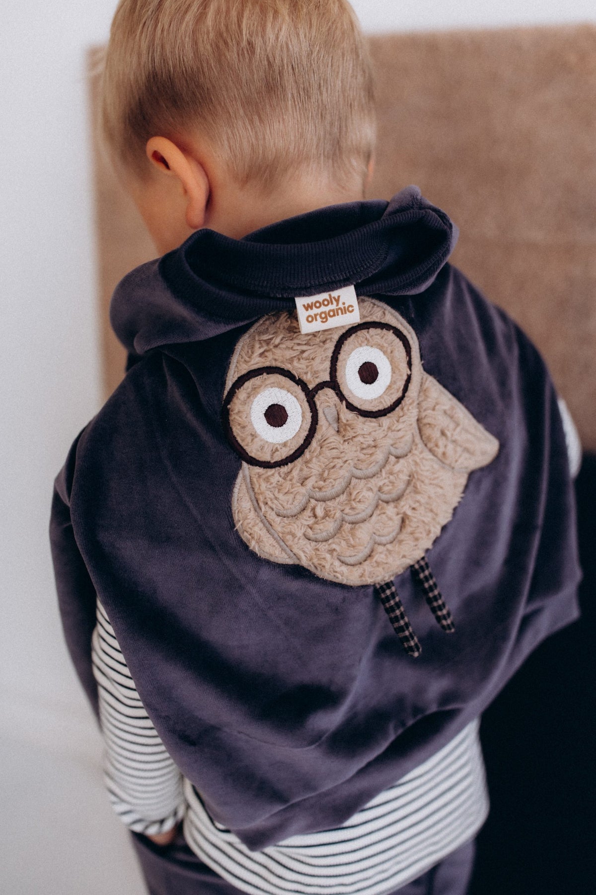 wooly organic Sweatshirt blau mit Eule