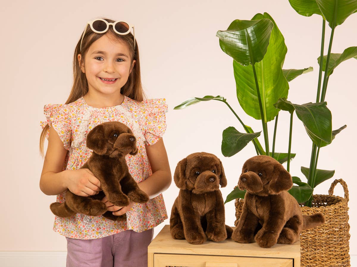 Teddy Hermann Labrador sitzend dunkelbraun 25 cm - Plüschtier - Stofftier
