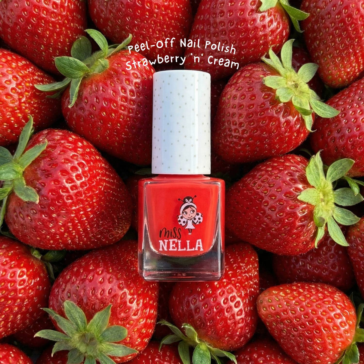 Miss Nella Peel-off Nagellack in Erdbeer-Creme, geruchsneutral