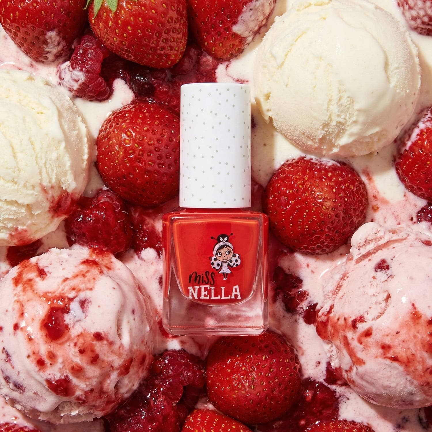 Miss Nella Peel-off Nagellack in Erdbeer-Creme, geruchsneutral