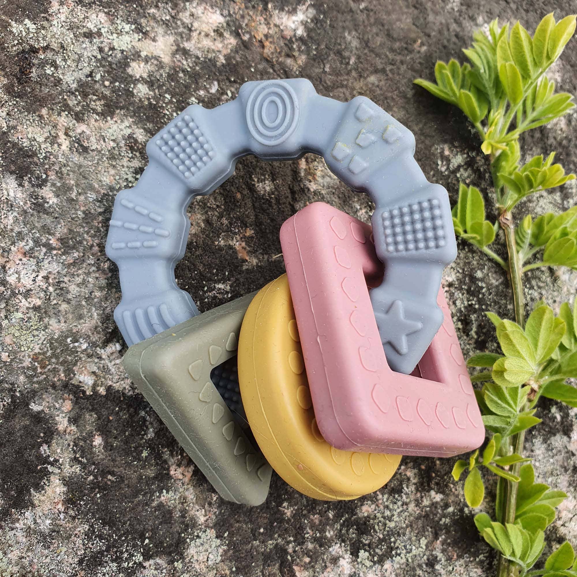 Beißring Geometry aus Silikon für Babys