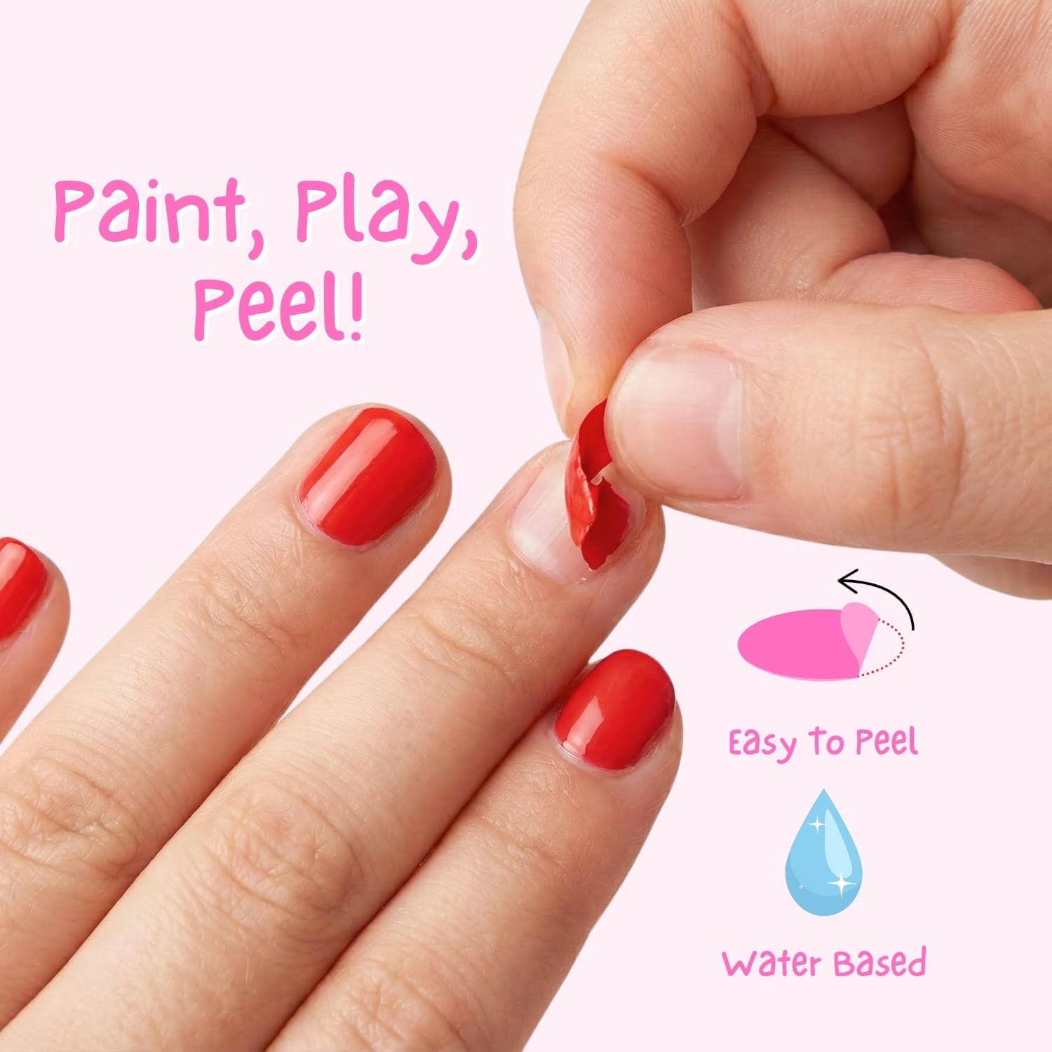 Miss Nella Peel-off Nagellack in Erdbeer-Creme, geruchsneutral