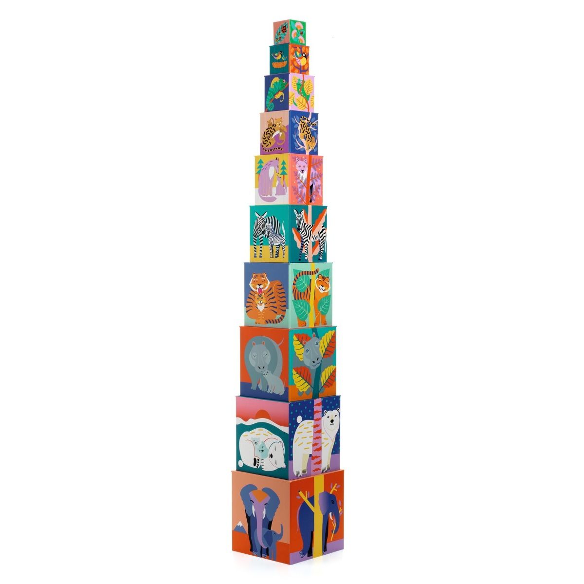 Djeco Stapelturm Wilde Tiere