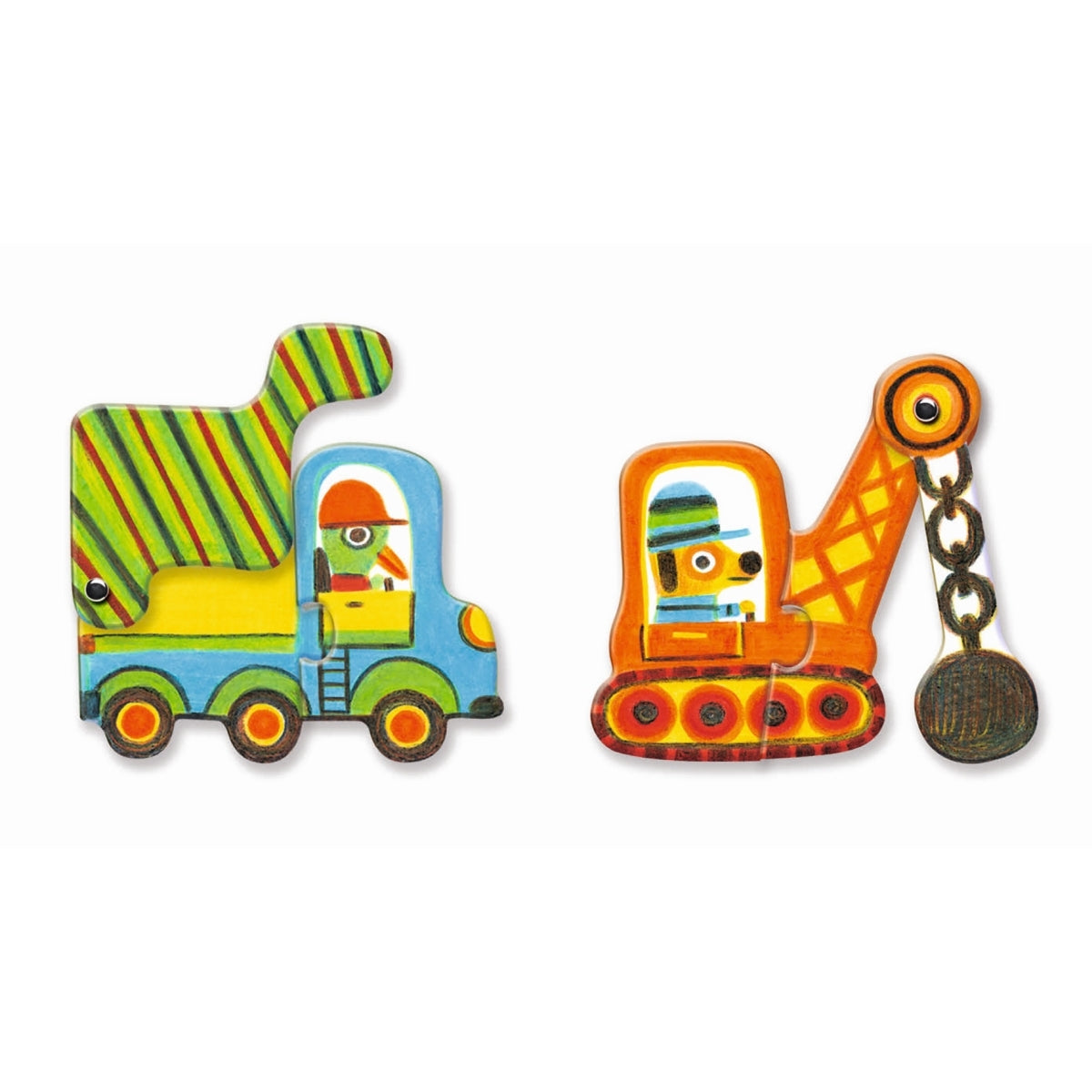 Djeco Puzzle duo Fahrzeuge