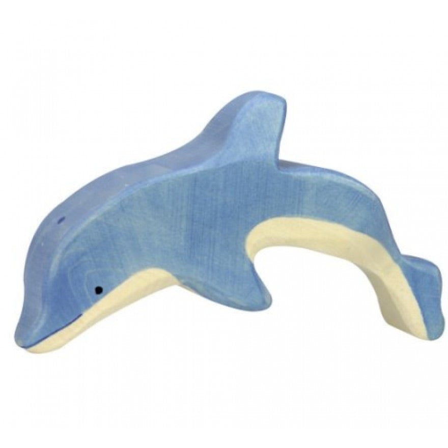 Holztiger Delfin, springend