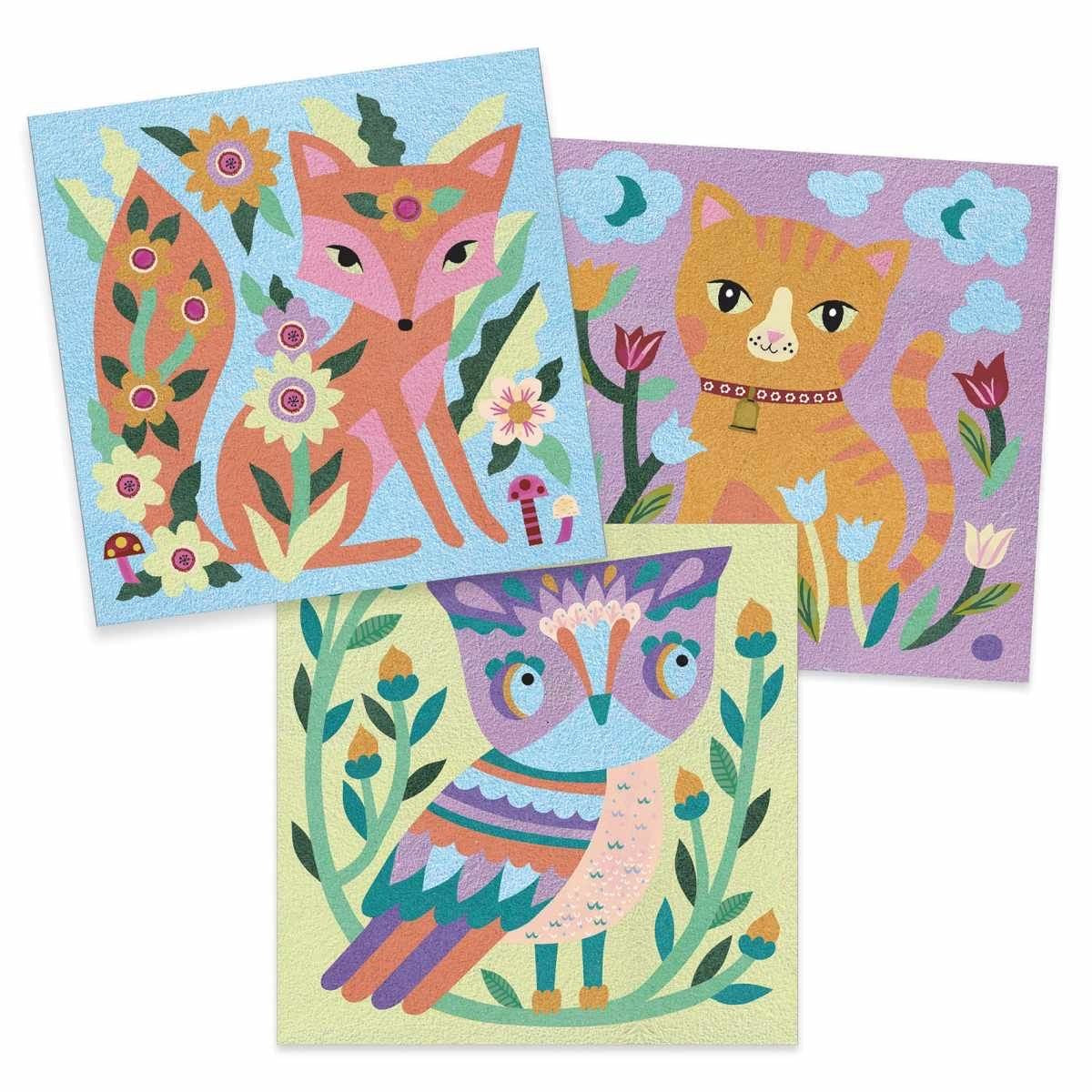 Djeco Schablonenbilder Bunter Sand