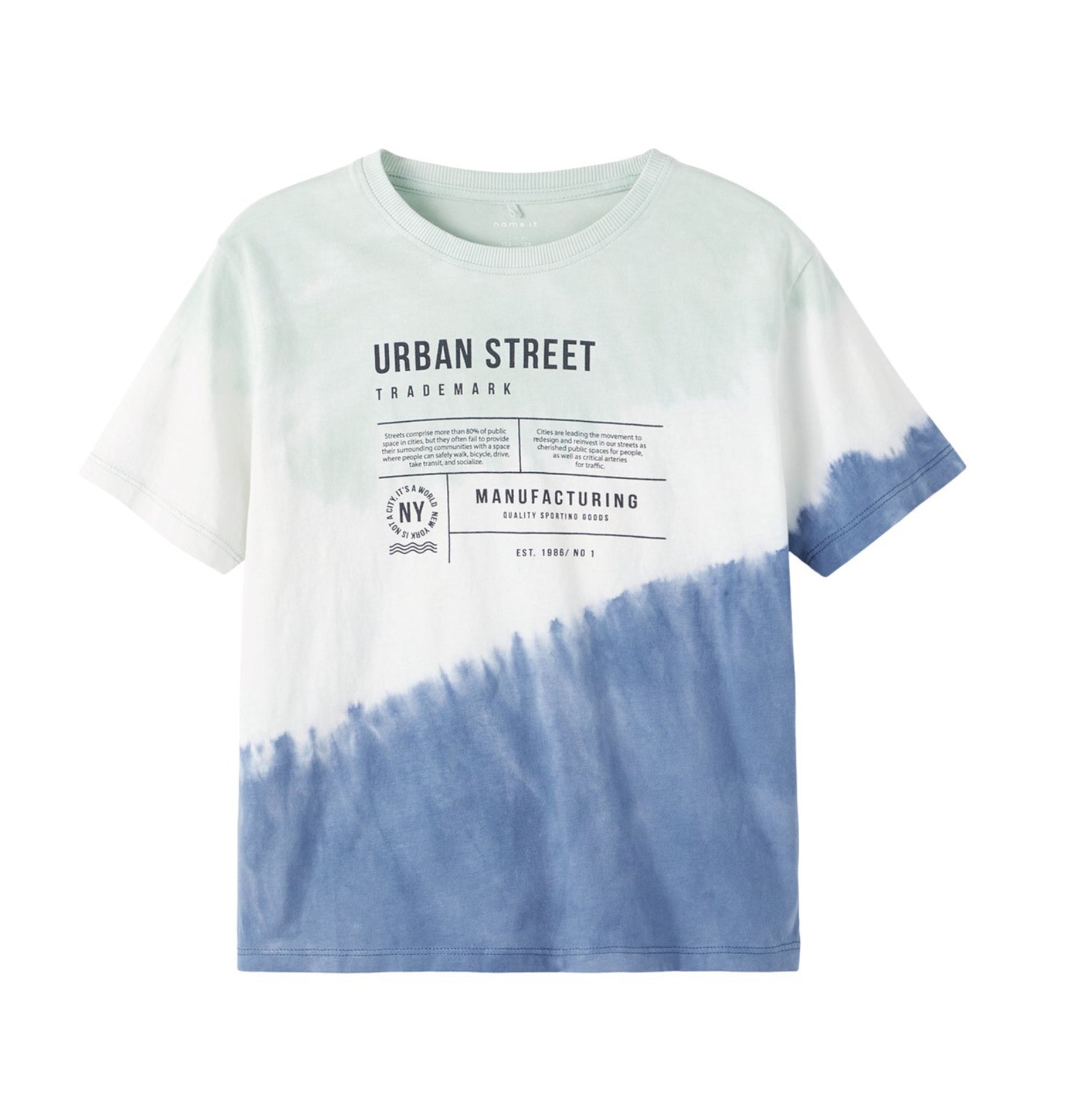 name it T-Shirt Batik Blue Surf (nkmkandreas)