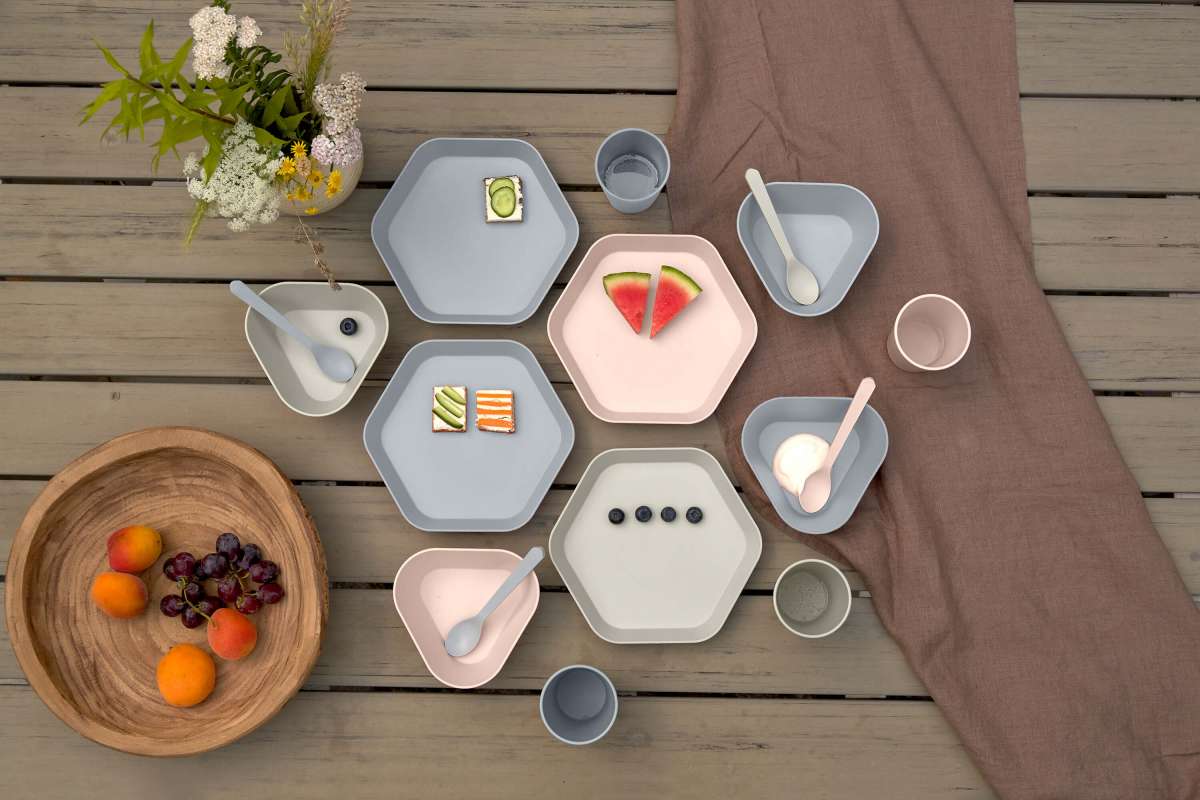 Lässig Kinderteller Geo in rosa