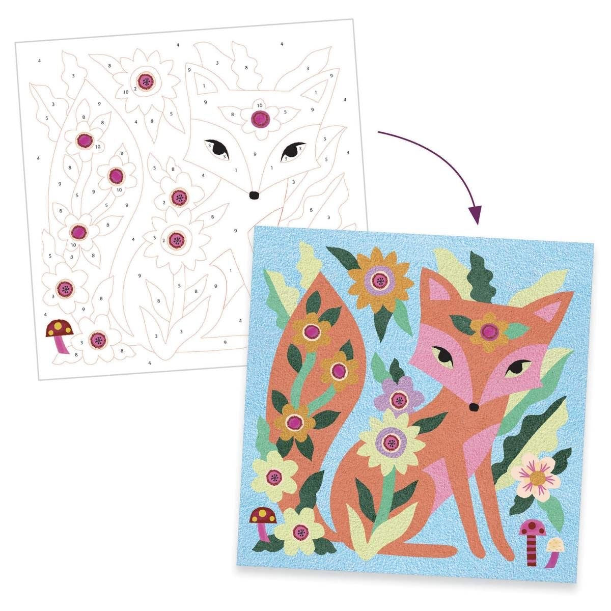 Djeco Schablonenbilder Bunter Sand