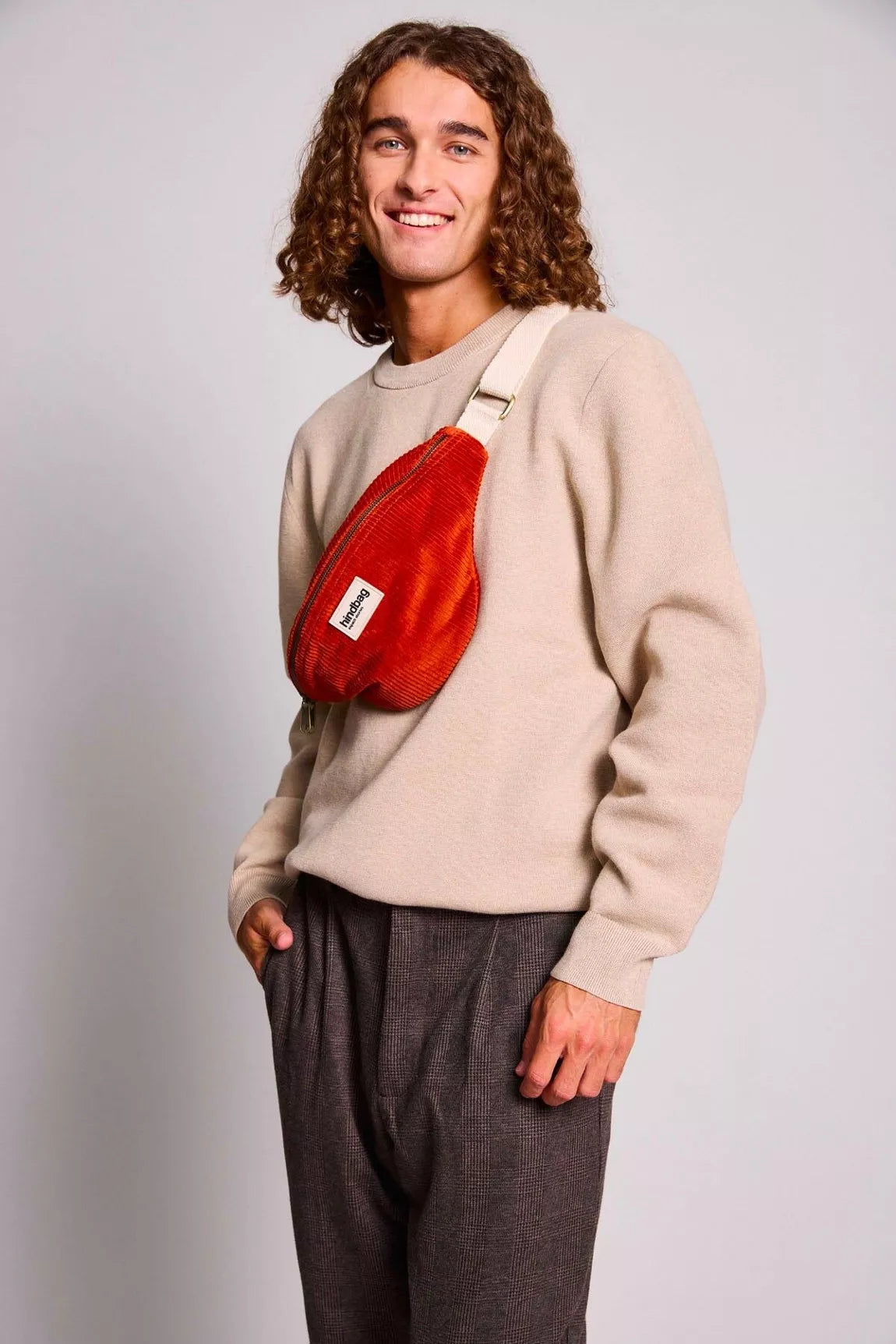 hindbag Olivia Velours brique