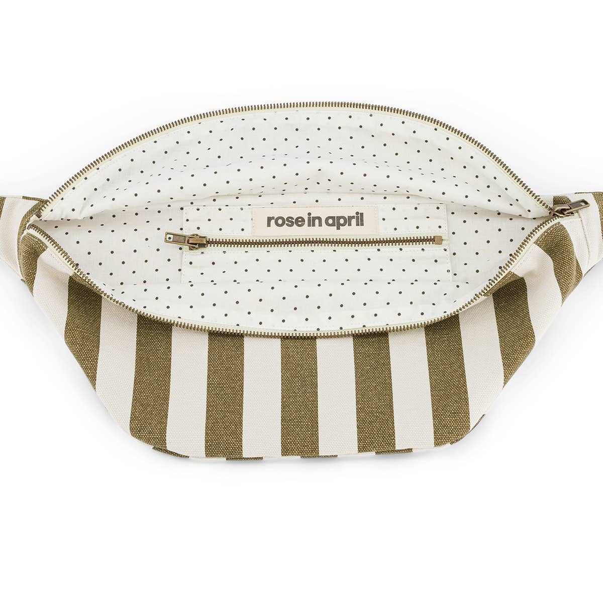 rose in april Damen Bauchtasche mit Streifen in Olive und Greige