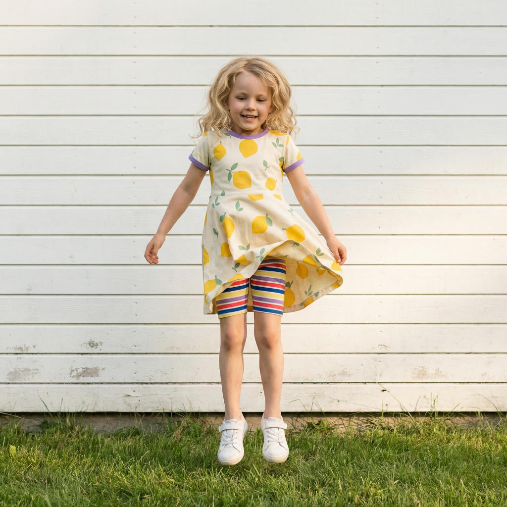 maxomorra Kurzarmkleid LEMON
