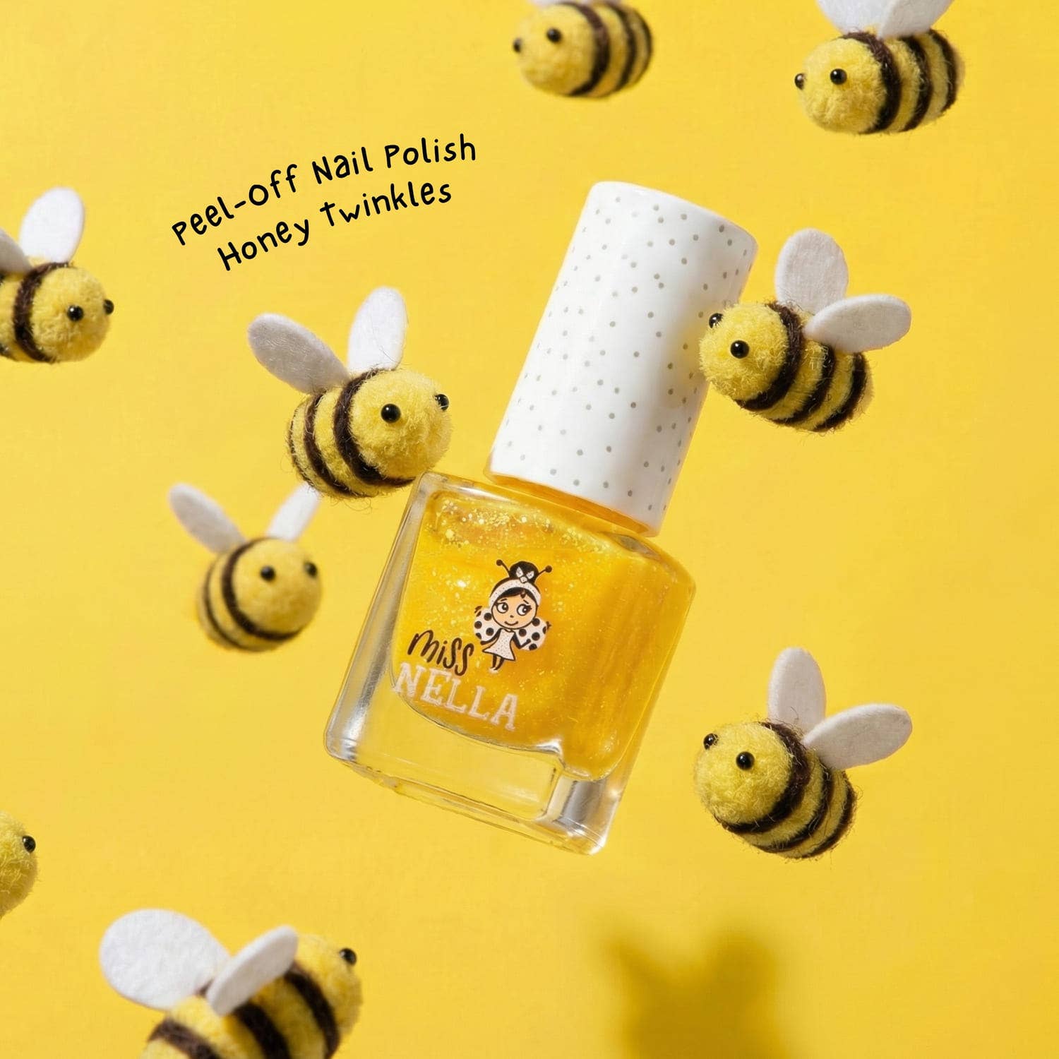 Miss Nella abziehbarer, geruchloser Nagellack Honey Twinkles