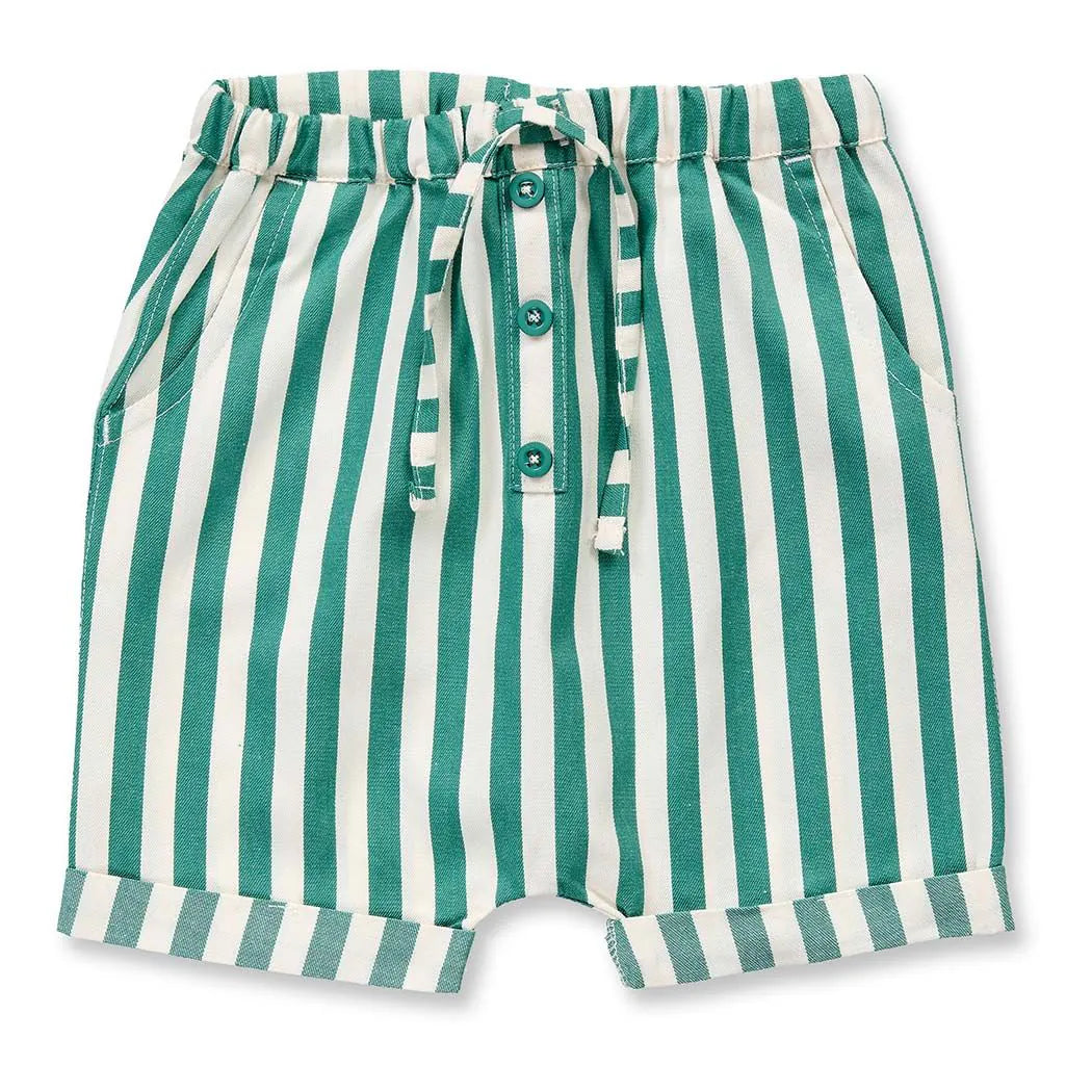 Sense Organics Babyshorts LEI grün weiß gestreift