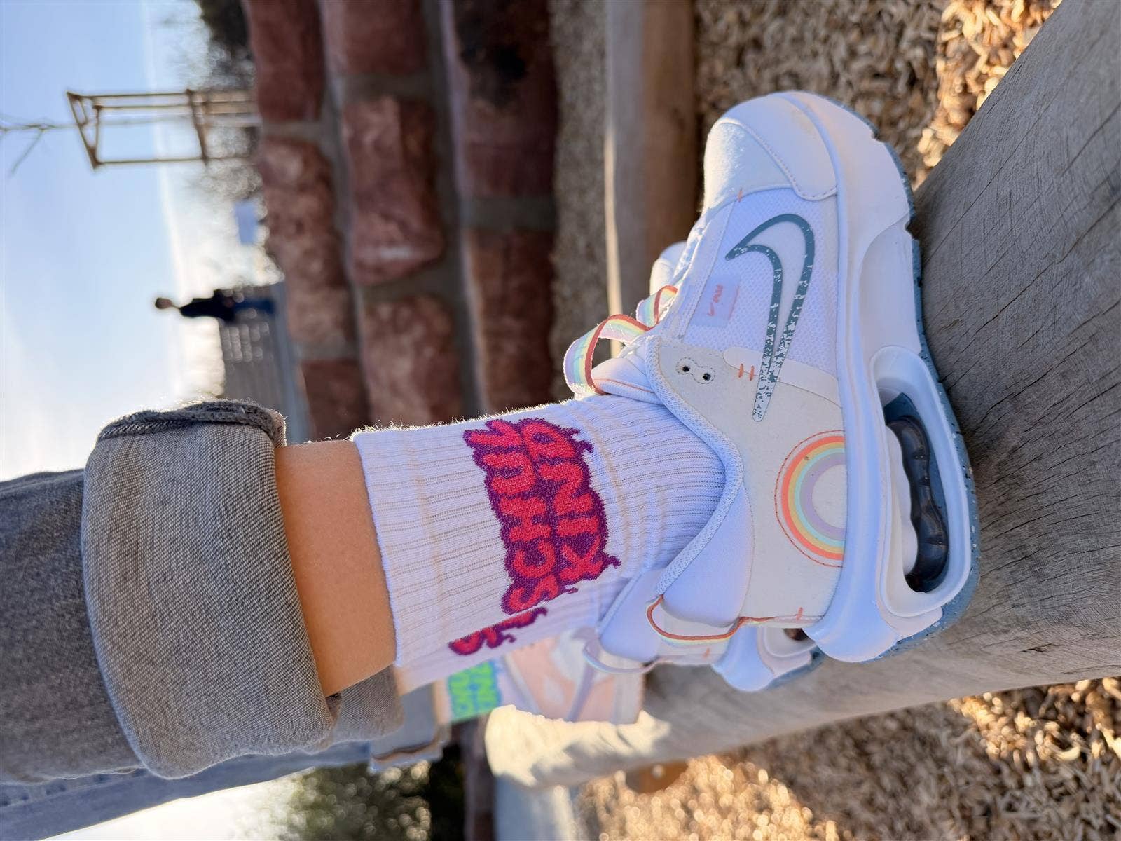 my day my dream Schulkind-Socken Graffiti Pink