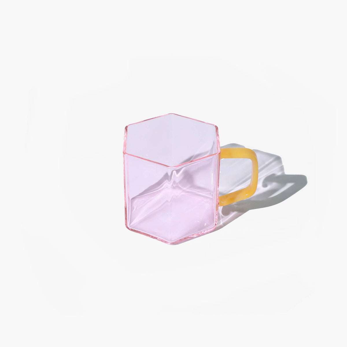 Helio Ferretti PINKER GEOMETRISCHER GLASBECHER