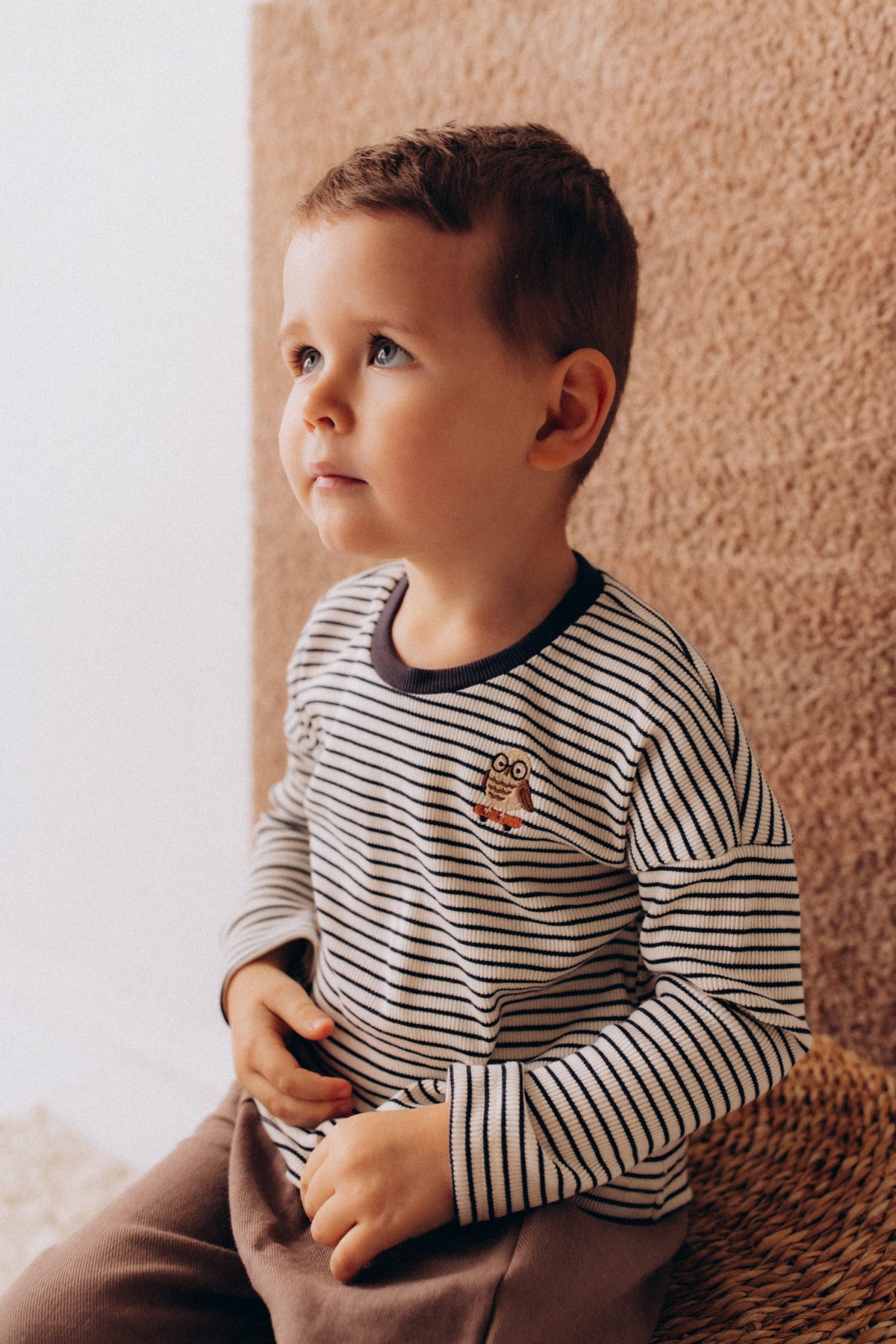 wooly organic gestreiftes Sweatshirt