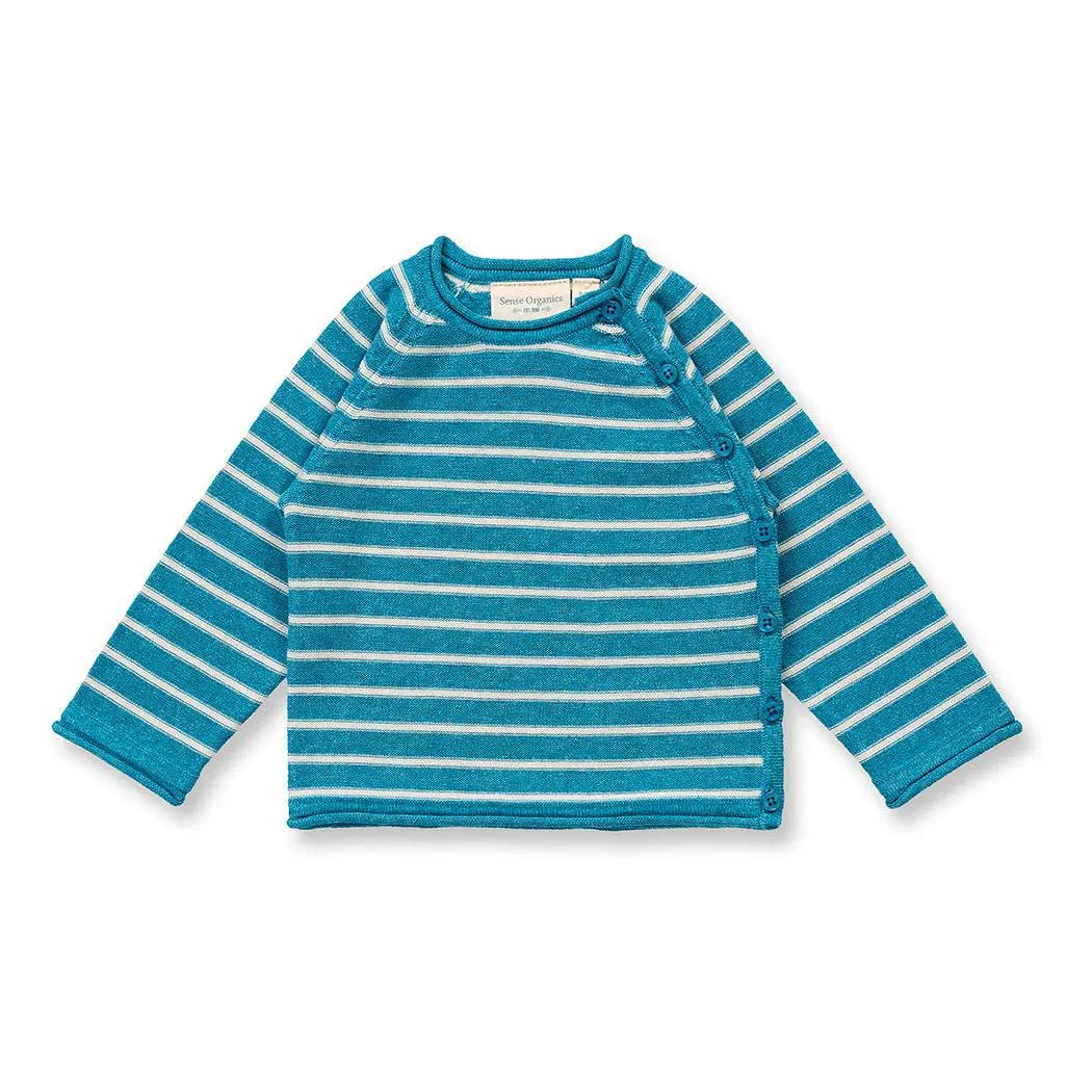 Sense Organics Wickel-Strickjacke PICASSO Türkis/Beige