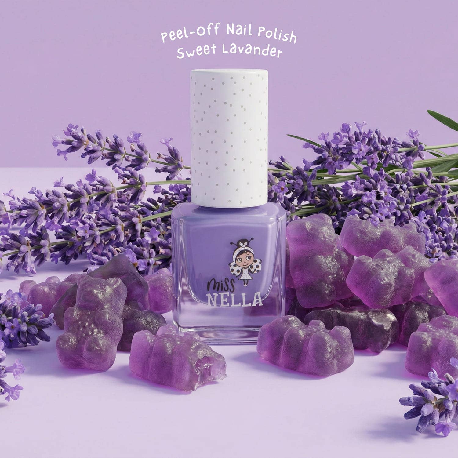 Miss Nella Nagellack zum Abziehen Sweet Lavender, geruchsfrei