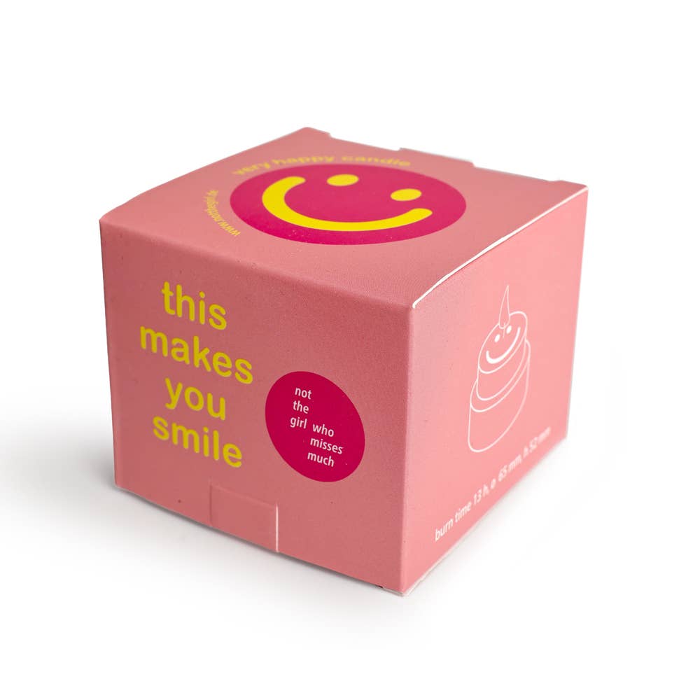 not the girl HAPPY CANDLE Large neonpink / gelb