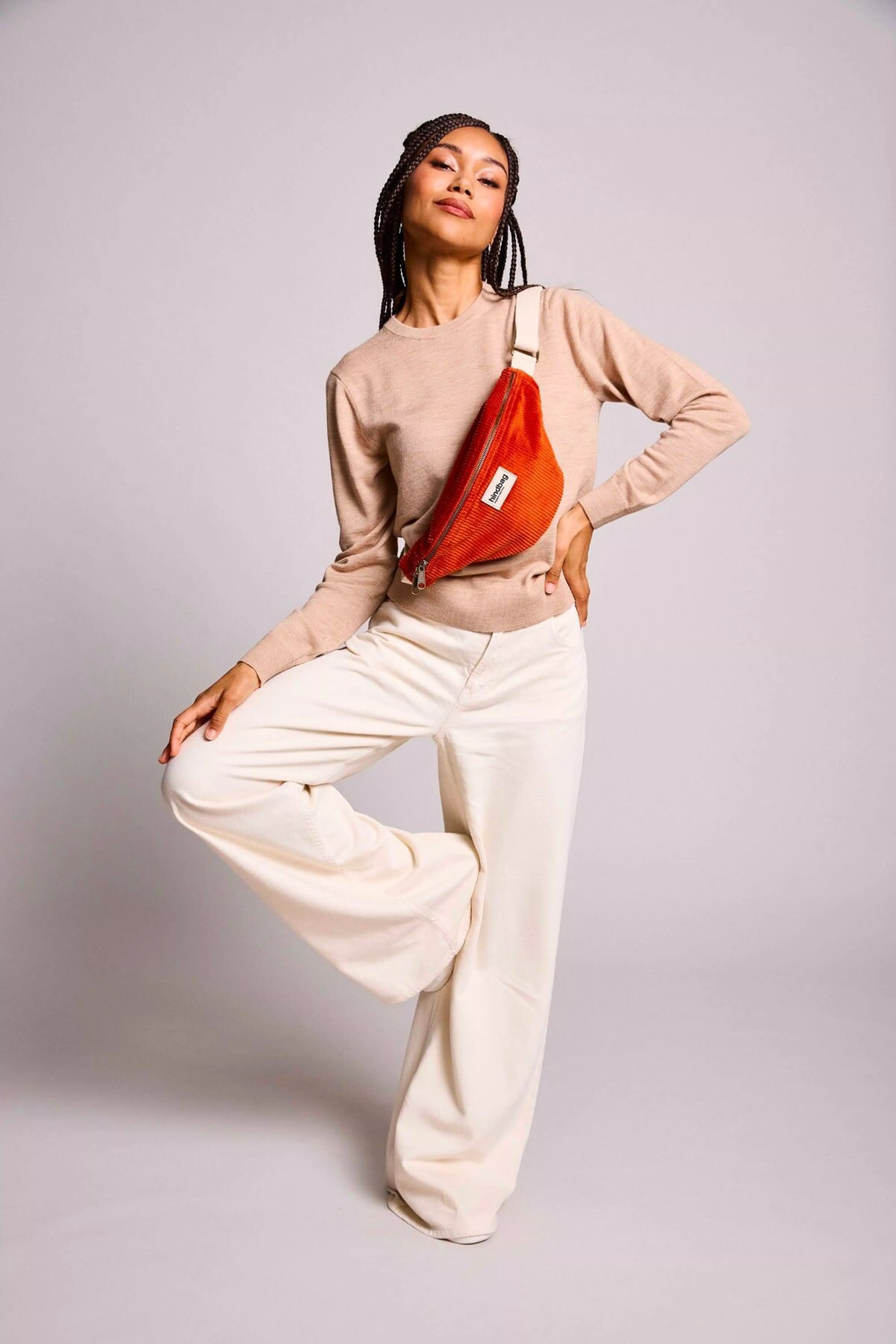 hindbag Olivia Velours brique