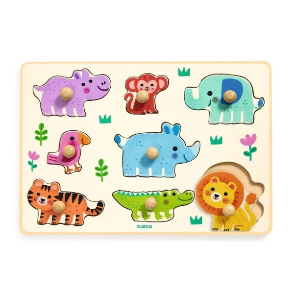 Djeco Holzpuzzle Hippo‘n‘ Co