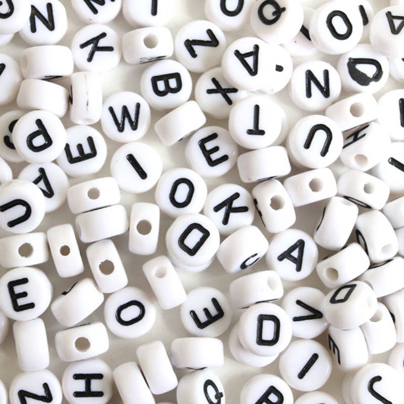 La petite épicerie Buchstabenperlen-Set – Weiß und Schwarz