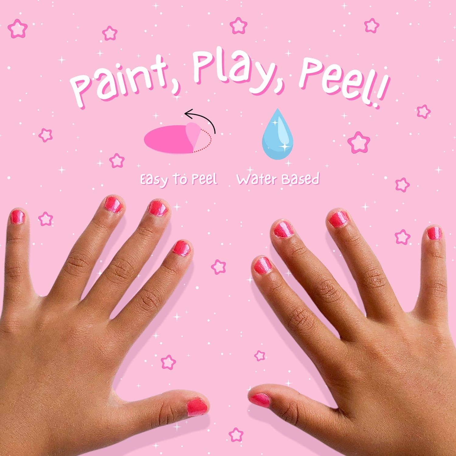 Miss Nella Kinder-Spaß Nagellack zum Abziehen, geruchlos, Tickle me pink