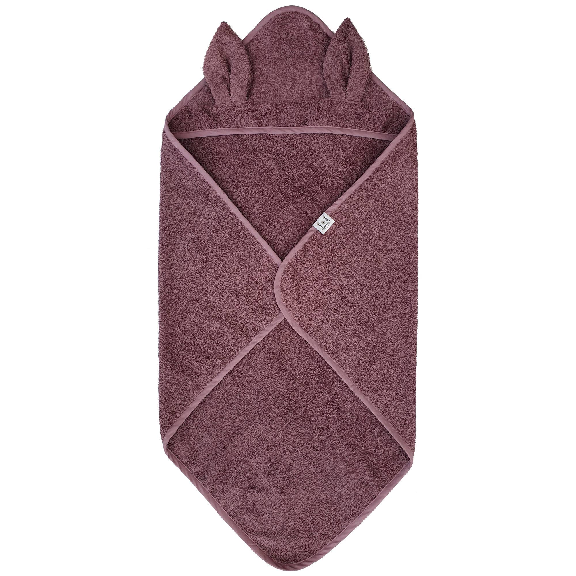 Bio-Babytuch mit Kapuze Rabbit Grape