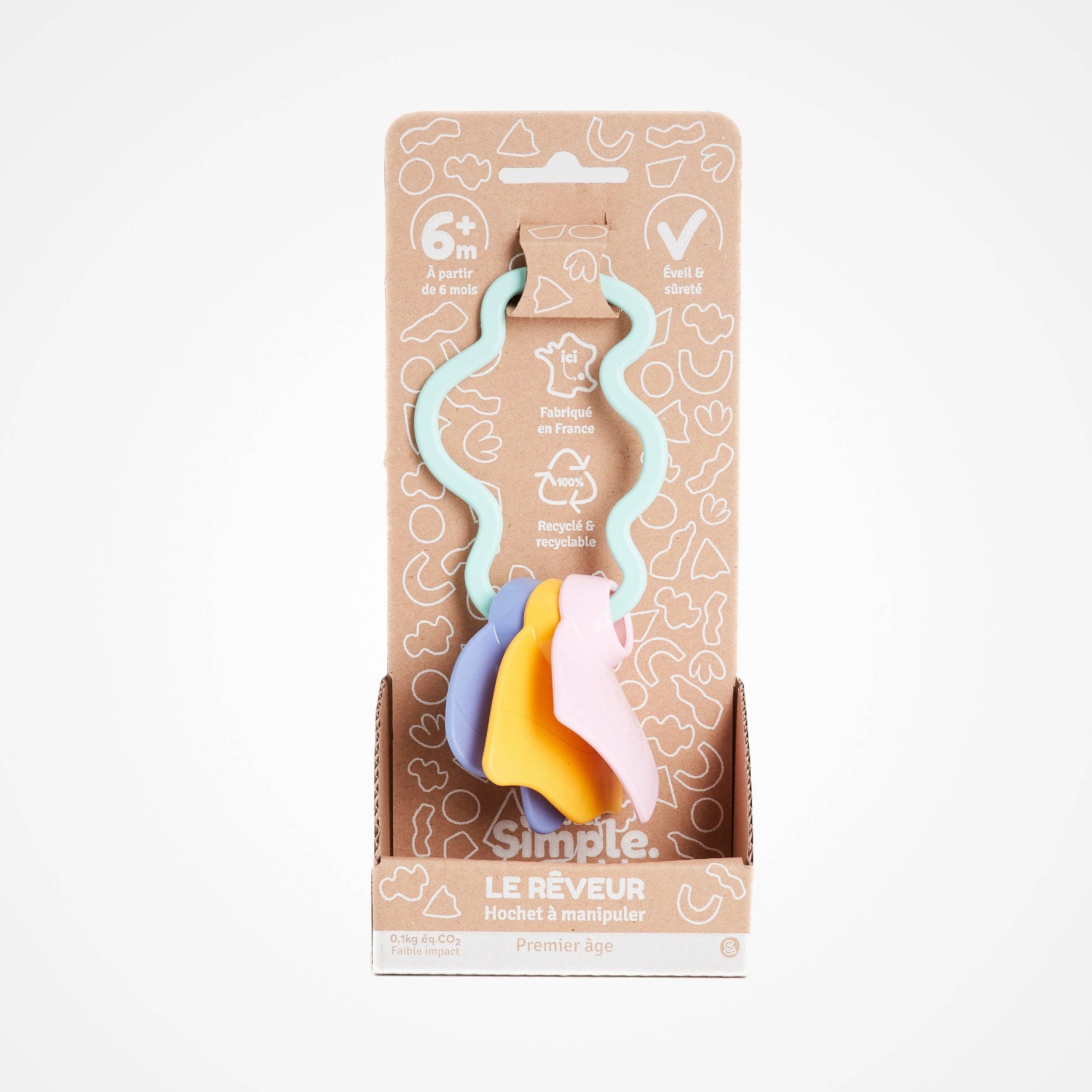 Le Jouet Simple Rassel-Schlüsselanhänger Pastell - Türkis