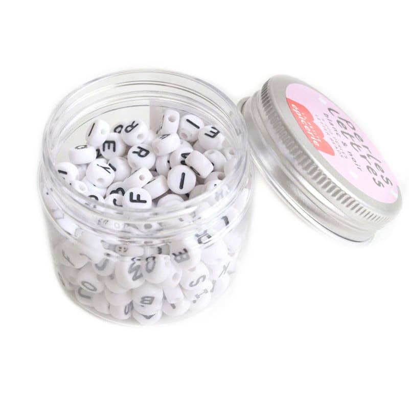 La petite épicerie Buchstabenperlen-Set – Weiß und Schwarz