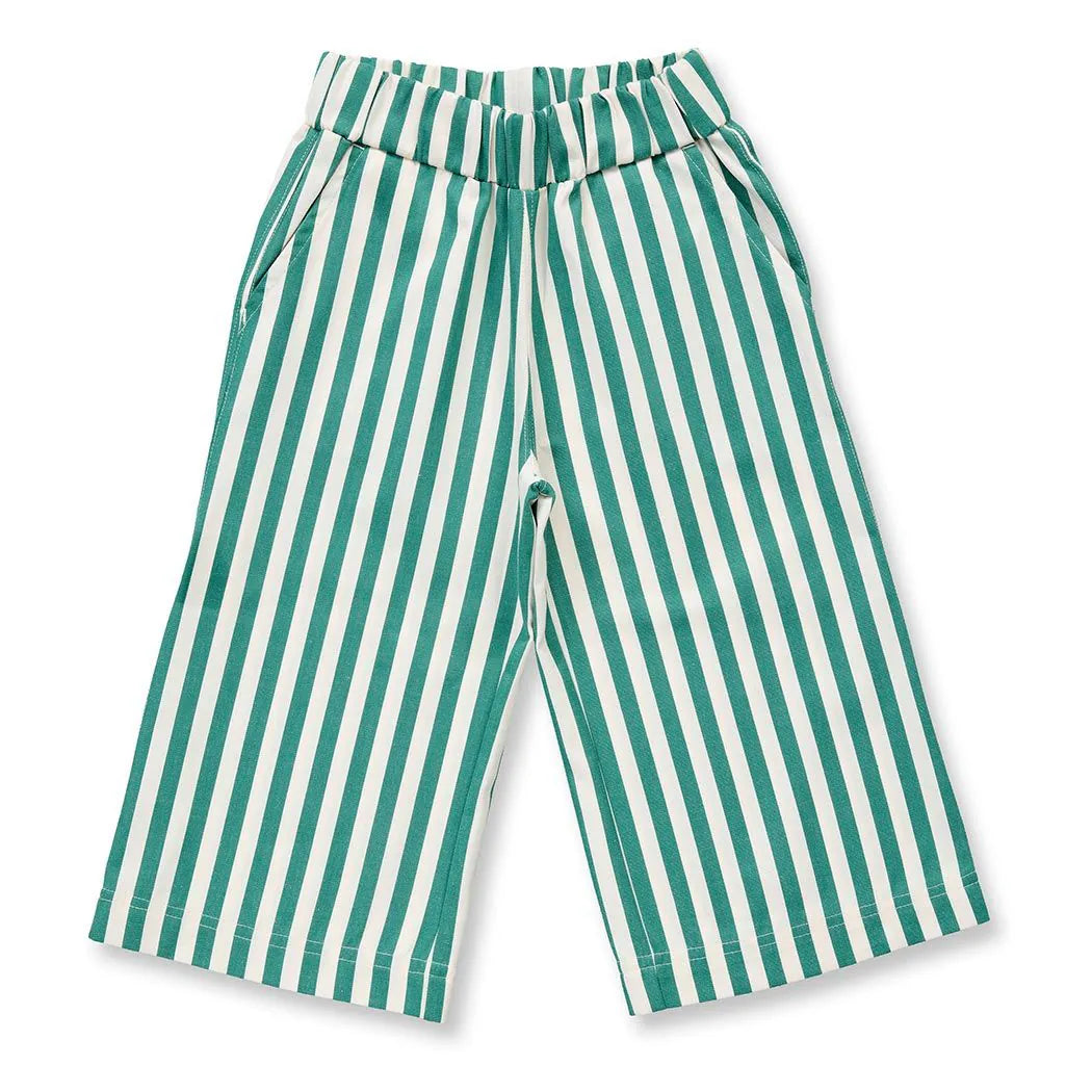 Sense Organics Kinderhose grün-weiß gestreift