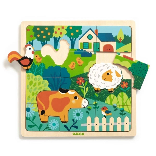 Djeco Holzpuzzle Farm