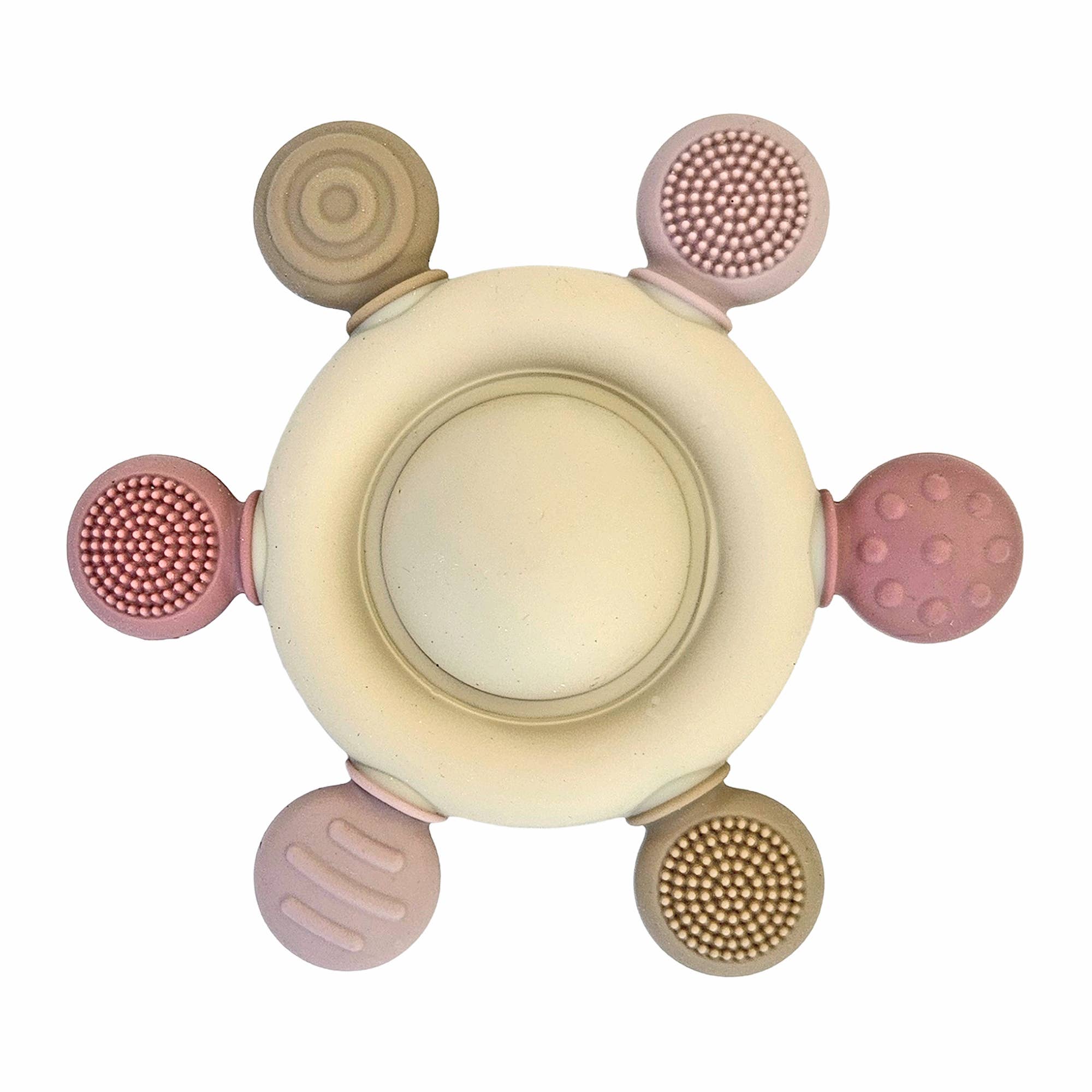 Baby Silikon Rassel & Beißspielzeug Karussell Rose