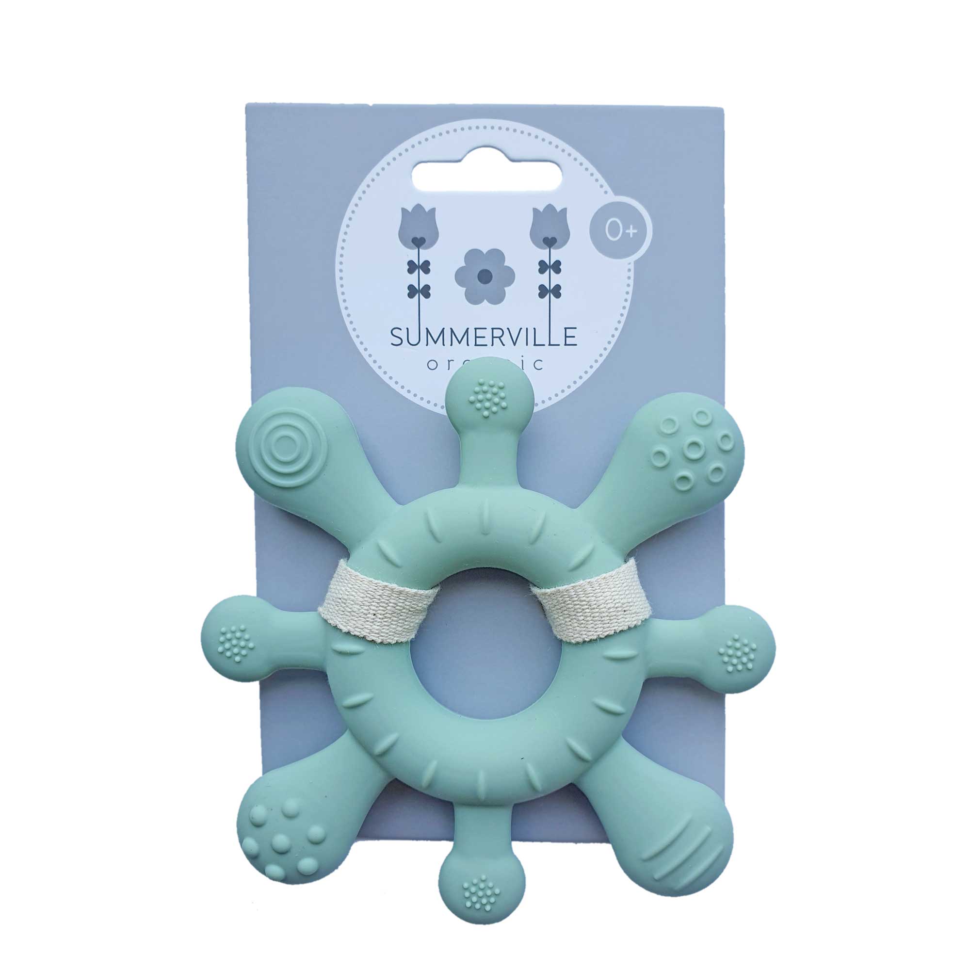 Beißring für Babys aus Silikon Coral Cameo Green