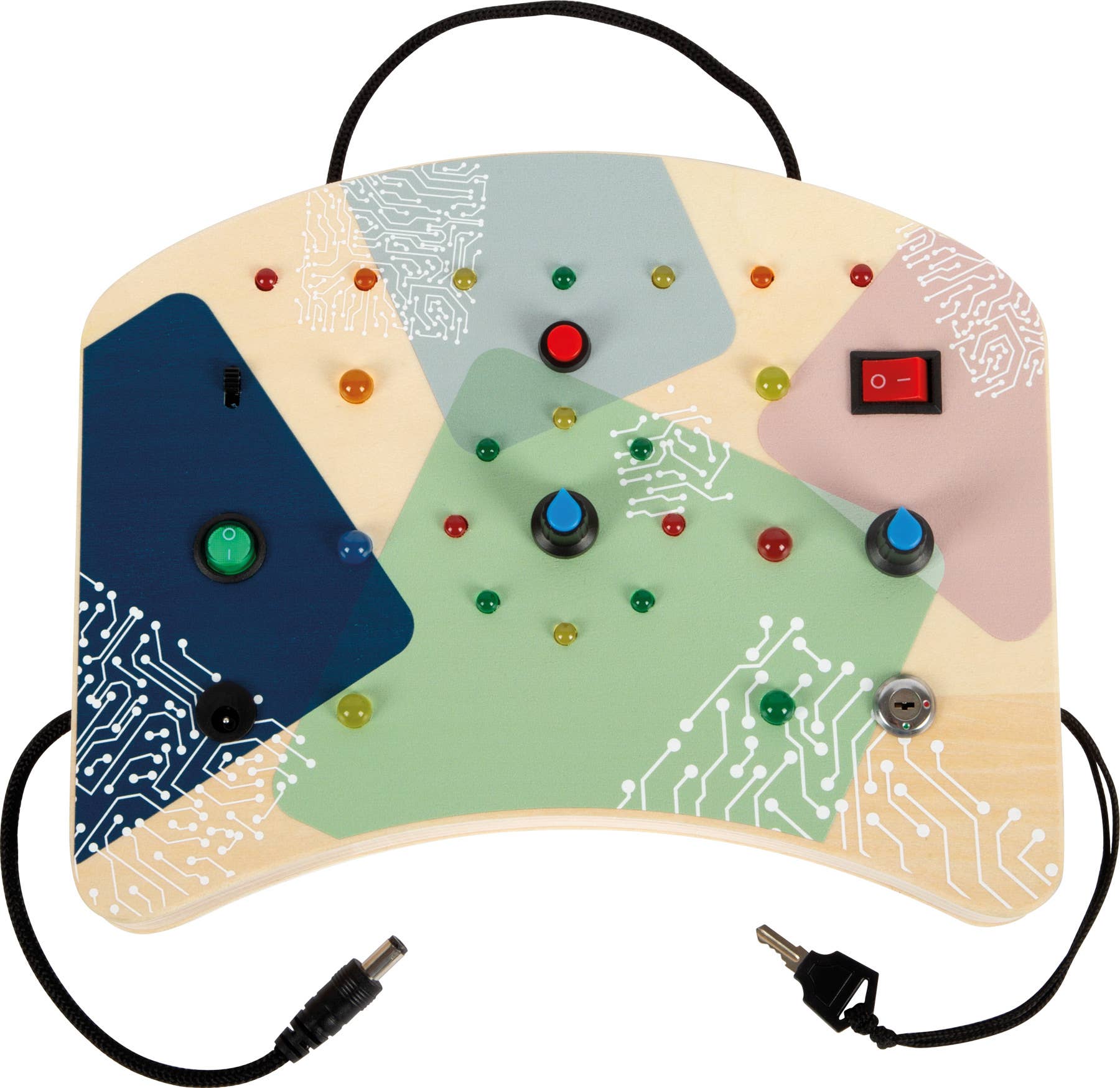 Motorikbrett LED Licht und Schalter | Busy Board | Holz