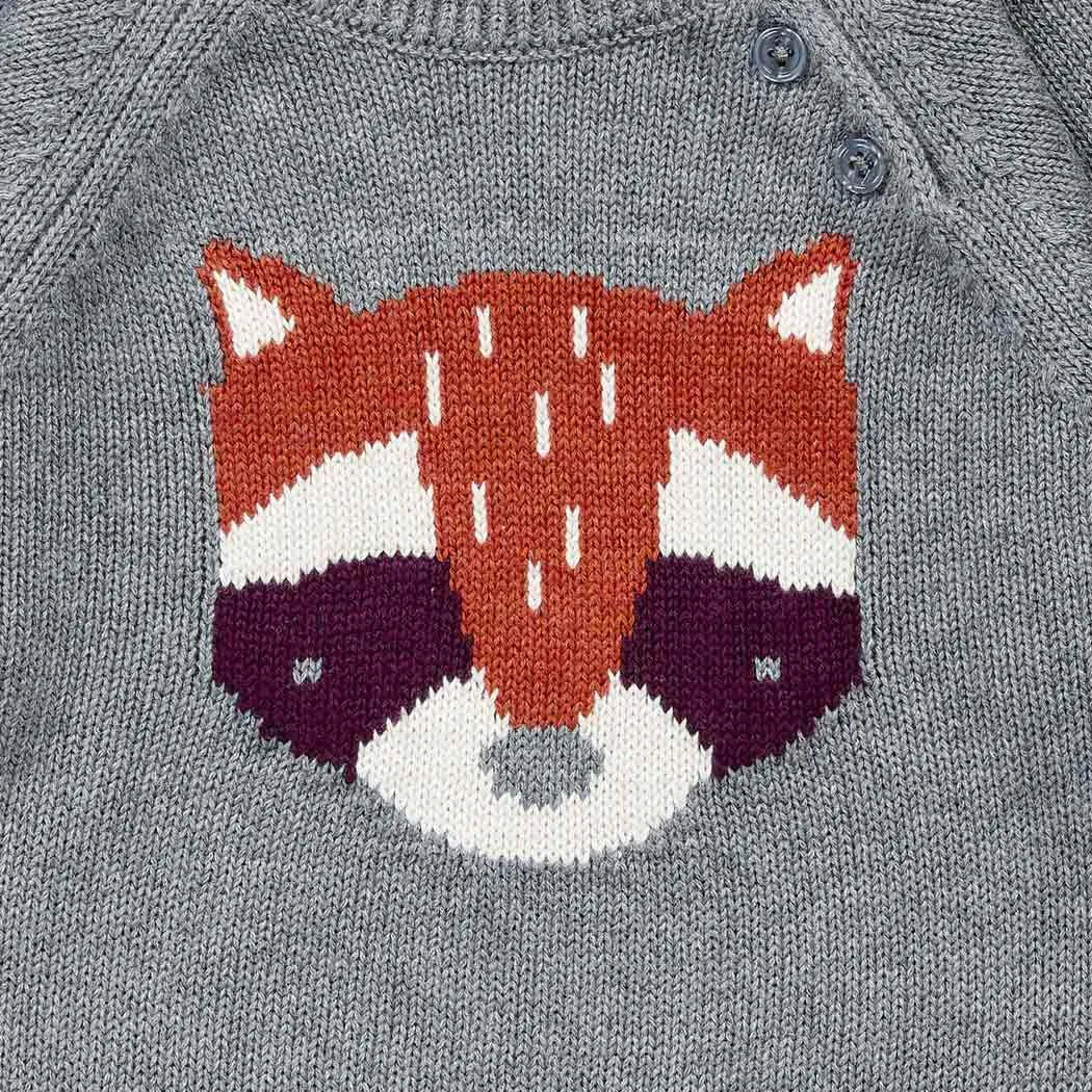 Sense Organics Baby Strickpullover Navin mit Waschbär
