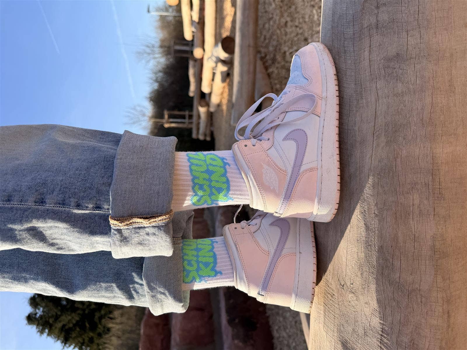 my day my dream Schulkind-Socken Graffiti Grün