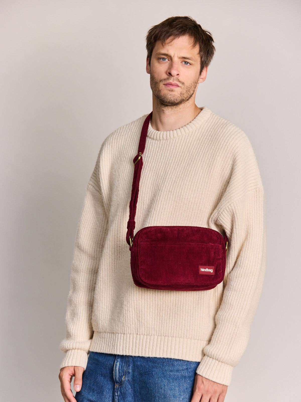Hindbag Nino Schultertasche Samt bordeaux
