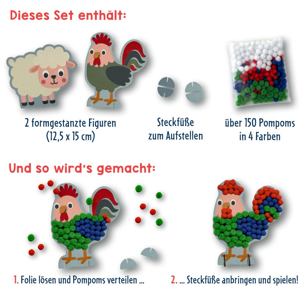 Coppenrath Mein kleines Bastelset: Pompom-Figuren